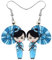 DUOWEI Acryl Anime Cute Japanisch Stil Kimono Puppe Ohrringe Charms Dangle Schmuck Geschenke für Damen Frauen Teenager Mädchen (Blau)