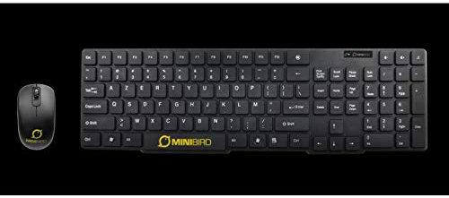Minibird - Combo Pack Clavier QWERTY UK + Souris sans Fil - Noir