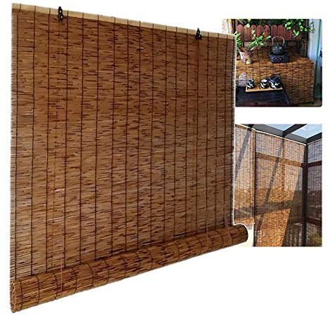 XYNH Bambusrollo Outdoor, Rollo Bambus, Lichtfilterung/Wasserdicht/Anti-UV,Rollo Bambus, Für Terrasse/Garten/Fenster/Tür/Küche, Bambusrollo Sonnenschutz (Size : 60 x 110 cm (24 in x 43 in))