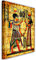 Feeby Vlies Leinwandbild Kleopatra Hieroglyphen Pharao Ritual Ägypten 60x90 cm Druckbild Wandbild Wanddekoration Deko Wand Aesthetic Afrika Pyramide Antike Gold
