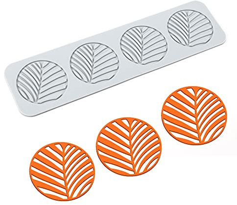 Alfombrilla de encaje de silicona, molde de impresión para manualidades de azúcar, decoración de pasteles comestibles, 4 agujeros Venas de las hojas
