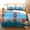 LUORU Golden-Gate-BrüCke Von San Francisco Bettwäsche 135x200cm Der Blick Auf Die Stadt Bettwäsche Set Kinder Jungen Jugendliche Mädchen Bettbezug Set Reißverschluss Flauschige,Kissenbezug 80x80cm