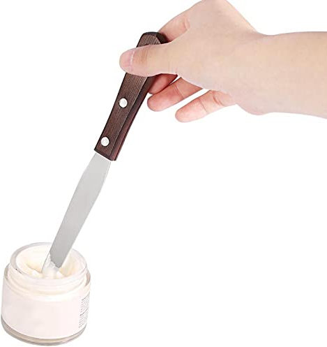 Metal Waxing Sticks, Metal Spatulas Applicator Sticks, Stainless Steel Waxing Spatula Metal Wax Mixing Applicator Wood Handle Hair Removal Tool