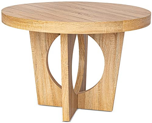 Menzzo Table Ronde Extensible Kalipso Chêne Clair