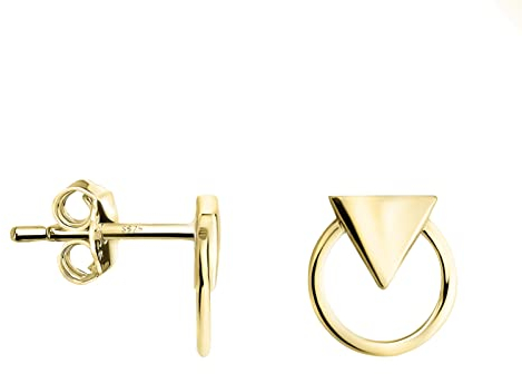 SOFIA MILANI - Damen Ohrringe 925 Silber - vergoldet/golden - Kreis Dreieck Ohrstecker - E1547