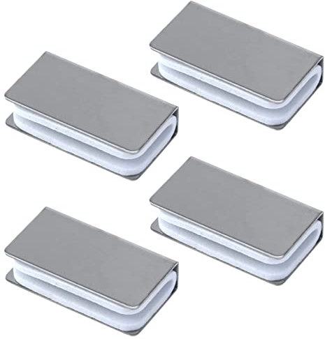 UTALIND 4 Stück Glas-Clip, schwarze Schließplatte, magnetische rechteckige Touch-Klemmen, Glasschrank-Verriegelung, Ersatzteile für Schrank, Glastür, Kleiderschrank