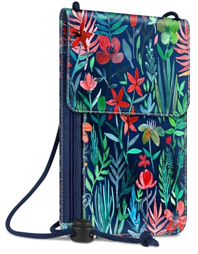 Fintie Brustbeutel, Reisepass Tasche RFID-Blockierung Reisegeldbeutel Umhängebeutel Handytasche aus Premium Kunstleder für Herren Damen Kinder Jungen Mädchen, Dschungelnacht