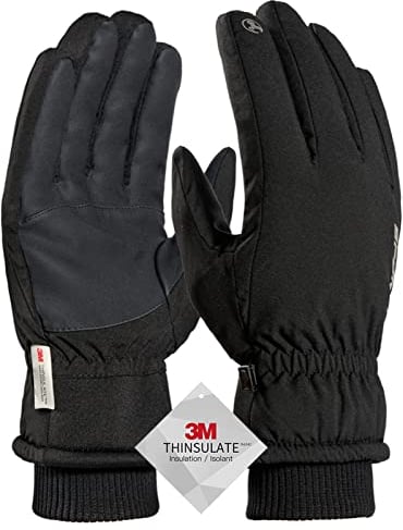 Skihandschuhe Herren, TRENDOUX Hyperwarm wasserdichte Thermo Winterhandschuhe Damen für Frauen 3M Thinsulate gefüttert for Fahrrad Ski Outdoor, Touchscreen Handschuhe - Schwarz M