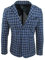 Evoga Veste Blazer Homme Hiver Slim Fit Casual Élégant, #A2 Bleu à carreaux, M