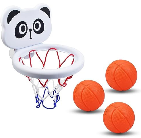 Panier de basket-ball pour bébé de 1 à 3 ans, jouet de bain pour bébé de 6 à 12 mois, jouet de basket-ball, cadeau 2 3 4, jeu d'eau de basket-ball, cadeau pour bébé, tout-petit, garçon, 2, 3 (panda)