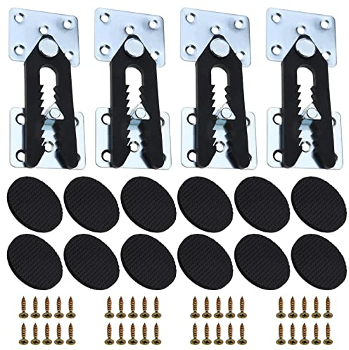 Be In Your Mind 4 Stück Sofa-Abschnitt-Möbel-Verbindungsstück mit Schrauben und 12 Stück Möbel-Pads, Couch-ineinandergreifende Abschnitt-Clips