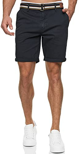 Indicode Herren INCunning Chino Shorts mit 4 Taschen aus 98% Baumwolle | Bermuda Sommershorts für Männer Black, XXL