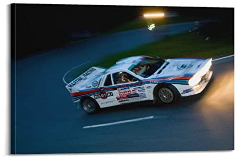 Vintage Racing Poster 1983 Lancia Rally 037 Wrc Group B Poster, dekoratives Gemälde, Leinwand, Wandposter und Kunstbild, modernes Familien-Schlafzimmer, Dekor-Poster, 40 x 60 cm