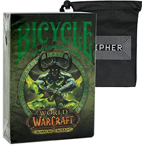 Bicycle World of Warcraft Spielkarten - Offizielles Custom WoW Poker Deck - Inklusive Cipher Spielkarten Tasche (Grün)
