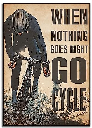 TANYANG Wenn Alles Gut Geht, Machen Sie Eine Radtour Retro-Fahrradposter, Rennrad-Poster Wandkunstdekoration 21X30Cm Kein Rahmen