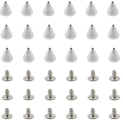 CEEYSEE 100 Pezzi Borchie a Cono Rivetti Punk 7 x 10mm Rivet con Vite per Borse, Scarpe,Abbigliamento,Fai da Te Decorazioni (Argento 7 x 10mm)