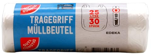 Gut & Günstig Tragegriff Mülbeutel 25 l, 24er Pack (24 x 30 Stück)
