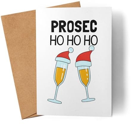 Lilavie-Design Prosec Ho Ho Ho Karte Weihnachten Witzig Lustig Nikolaus X-Mas