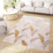 TAPISO Crystal Teppich Kurzflor Glänzend Gold Braun Beige Vogelfeder 3D Effekt Wohnzimmer Schlafzimmer Modern Design ÖKO-TEX 80 x 150 cm