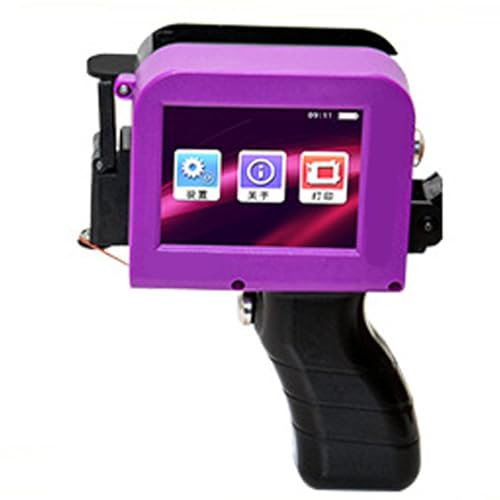 Impresora de Mano Codificadora de Inyección de Tinta, Impresora de Inyección de Tinta de 1200 MAh con Pantalla Táctil LED en Varios Idiomas, Impresora de Fecha en Color,
