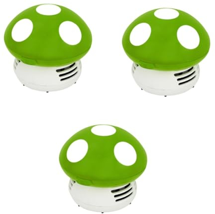 Warmhm 3stücke Mini Tischstaubsauger Pilzform Handlicher USB Wiederaufladbarer Desktop Staubsauger Mit Hoher Saugleistung Für Einfache Von Schreibtisch Und Küche Grün