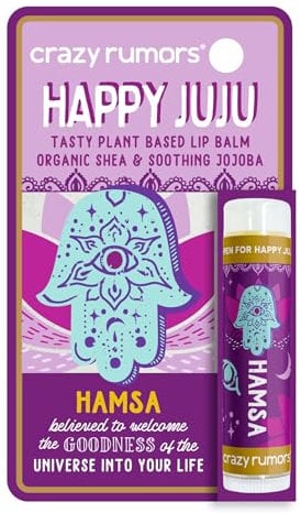 Crazy Rumors Happy Juju All Natural, Plant-Based Lip Balm with Organic Shea & Jojoba 1 Pack (Hamsa)