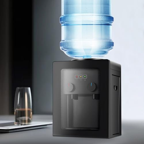 KiwiHood Dispensador de Agua eléctrico Dispensador de Agua Caliente y fría de sobremesa eléctrico Independiente de Carga Superior para el hogar y la Oficina