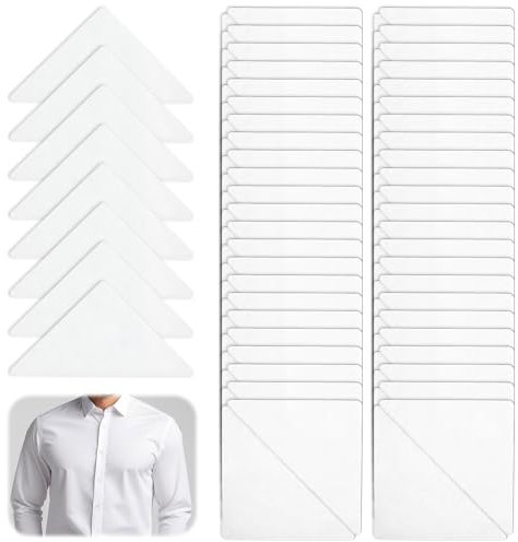 100 Stück Kragenstäbchen Hemdkragenhalter für Herrenhemden Kunststoff Kragenstäbchen Set PVC Kragenspangen Aufkleber Perfekte Setaccessoires für Verhindert Kragenverformung Langlebig Wiederverwendbar