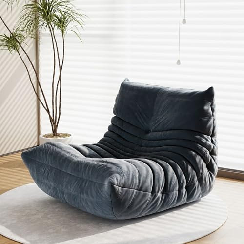 Snug Sofee Sitzsack-Stühle für Erwachsene, Sitzsack-Sofa – Erwachsenengröße mit weichem, wasserdichtem Stoff für Wohnzimmer, Wohnungen, Leseecke, Spiele und Filmveranstaltungen (Grau)