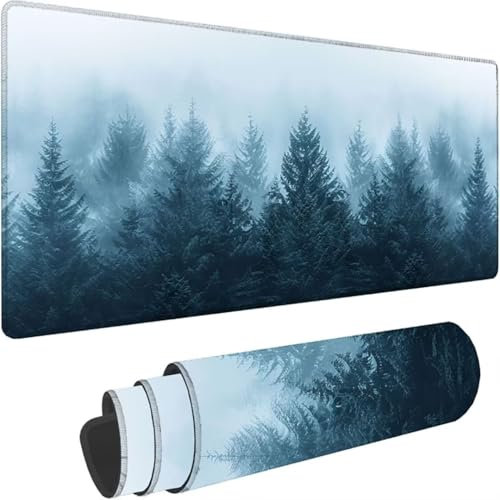Gris Alfombrilla Ratón xxl Gaming 1500 x 800mm, Antideslizante Tapete Escritorio con Bordes Cosidos árbol Alfombrilla Ratón Grande Impermeable, Para Pc, Oficina, Accesorio Gamer, Decorar Regalos 4-0