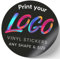 Personalised Waterproof Vinyl Stickers Decals- Contour Cut Custom Product Labels Sheet, Circle Large Logo Stickers, Durable Weatherproof Design for Business and Personal Bottle Label (Round Shape)