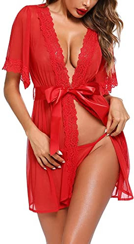 Dessous Set sexy Hipster Panties unterwäsche 6-teilig Dessous Weihnachten sexy Rock Spitze Babydoll nachtwäsche g-String reizwäsche Spitze reizwäsche Damen Push up BH schwarz