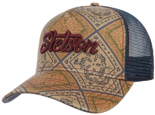 Stetson Vintage Print Trucker Cap Herren Sommer Winter beige-blau One Size