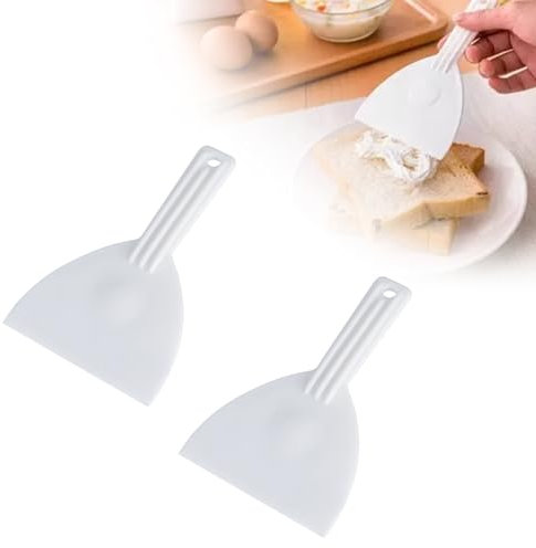 2 Stück Teigspachtel,Pizzawender,Pizza Spachtel Teigspachtel,Pizzateig Kunststoff Schaber,Plastik Flexibel Metal,Pizzaspachtel Gi Metal,Flexibler Teigspachtel(Weiß)