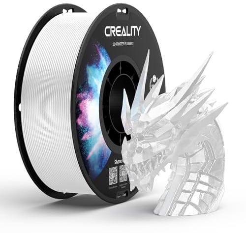 Creality PETG-Filament 1,75, 3D-Drucker-Filament: hervorragende Zähigkeit, hohe Präzision, Maßgenauigkeit +/- 0,02 mm, 1-kg-Spule, passend für die meisten FDM-3D-Drucker, weißes PETG