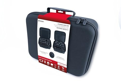 Nacon Estuche de Almacenamiento Switch 2 | Estuche de Almacenamiento con Ranuras para Controladores, Joy-con, Cargador y 21 Juegos | Mando Pro Compatible con Switch