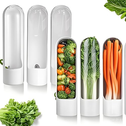 PARAS KORS 3Pack Herb Saver for Refrigerator,for Cilantro, Parsley, Asparagus, Mint,Vegetable Preservation Containers, Keeps Greens Vegetables for 2-3 Weeks
