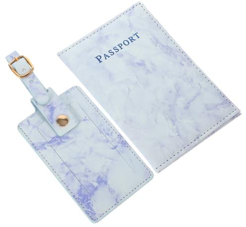 FRCOLOR Leichte Pu Passhülle Mit Farbwechsel Marmoroptik Multifunktionaler Reisepasshalter Und Gepäckanhänger Für Reisen