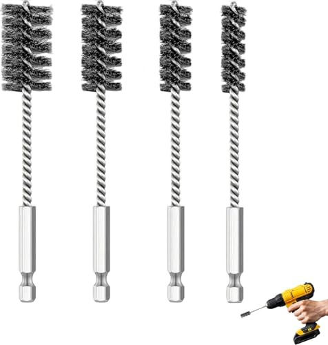 4 Pcs Wire Brush for Drill Set, Portable Wire Brush Drill Attachment Small Wire Brushes For Cleaning for Daily Life Power Drill Impact Driver drilling Machine Tube Cleaning