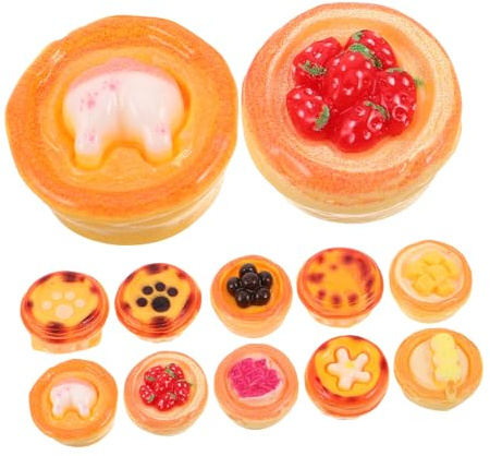 KOMBIUDA 10 Stück Miniatur Ei-Tart Modelle Realistische DIY Resin Miniatur Desserts Vielseitige Puppenhaus Küchen Accessoires Kreative Spielküche Dekoration für Puppenhaus und Tee-Party