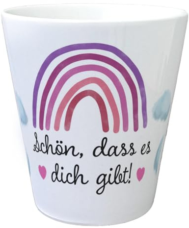 speecheese Regenbogen Blumentopf Schön, DASS es Dich gibt schöner Spruch für Pflanzenfreunde