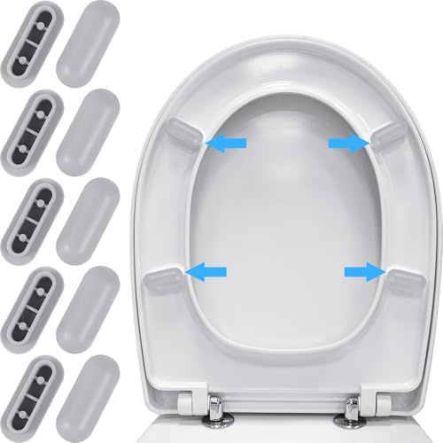 MUCKLILY 10 Stück Wc Sitzpuffer mit Selbstklebenden Kunststoffpads Geräuschreduzierend und Starke Haftung für Wc Sitz Zubehör im Haushalt und Bidet