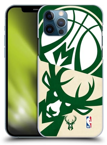 Head Case Designs Offizielle NBA Halb Übergroß Milwaukee Bucks Harte Rueckseiten Handyhülle Hülle Huelle kompatibel mit Apple iPhone 12 / iPhone 12 Pro