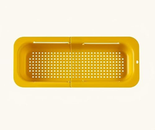 Lavafrutta Cayman estendibile PP per lavello, colore senape, dim.(35/48x20x6,5) cm