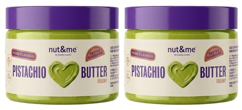 nut&me Crema di Pistacchio Dolce 500 g | Pack 2 x 250 g, Senza glutine, conservanti né olio di palma, Ideale per pane, farciture, gelato e cioccolato Dubai