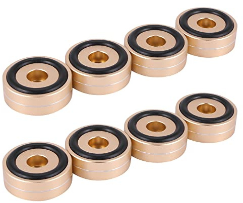 Oewwthy 8PCS Turntable Isolation Feet Pads Aluminium-Lautsprecherspitzen StandfußKegel Basismatte für Audio-SoundverstäRker
