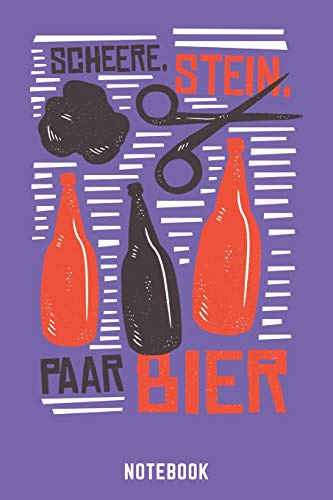 Schere Stein Paar Bier Notebook: A5 Blank Bierbrau Buch, Notizbuch für Biebrauer, Hobbybrauer, Bier Brauen 120 Seiten 6x9 | Organizer Schreibheft Planer zum Ausfüllen