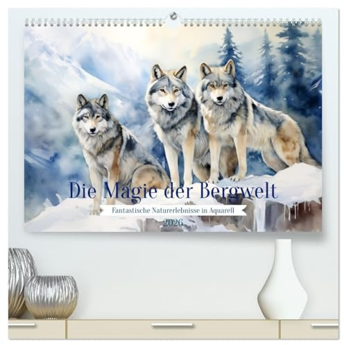 Die Magie der Bergwelt (hochwertiger Premium Wandkalender 2026 DIN A2 quer), Kunstdruck in Hochglanz: Fantastische Naturerlebnisse in Aquarell (CALVENDO Natur)