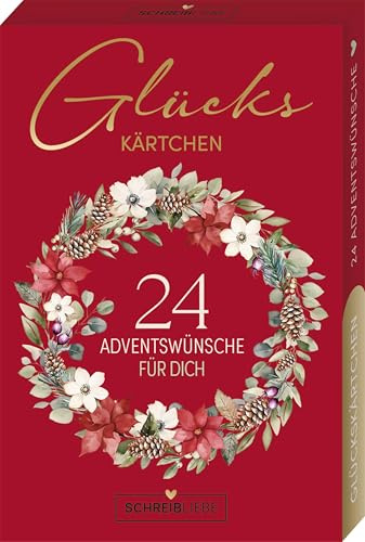 Glückskärtchen Advent-24 Adventswünsche: 40 Glückskärtchen Advent inkl. Botschaft SchreibLiebe