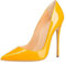 Soireelady Spitze Damen Pumps,Bequeme Lack Stilettos,Elegante Gelb High Heels Große 43